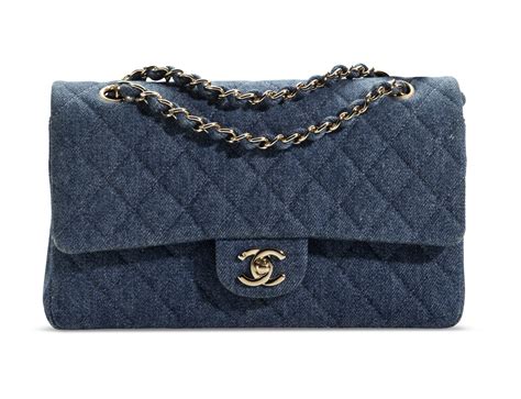 chanel blue denim bag